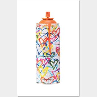 Spraypaint Can with Hearts Posters and Art